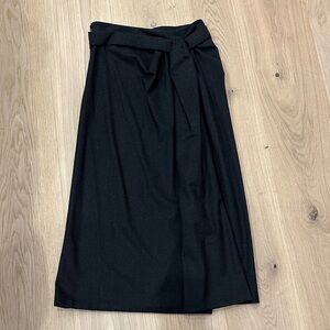 Jil Sander Charcoal Wool Midi Skirt Size 34 XS
